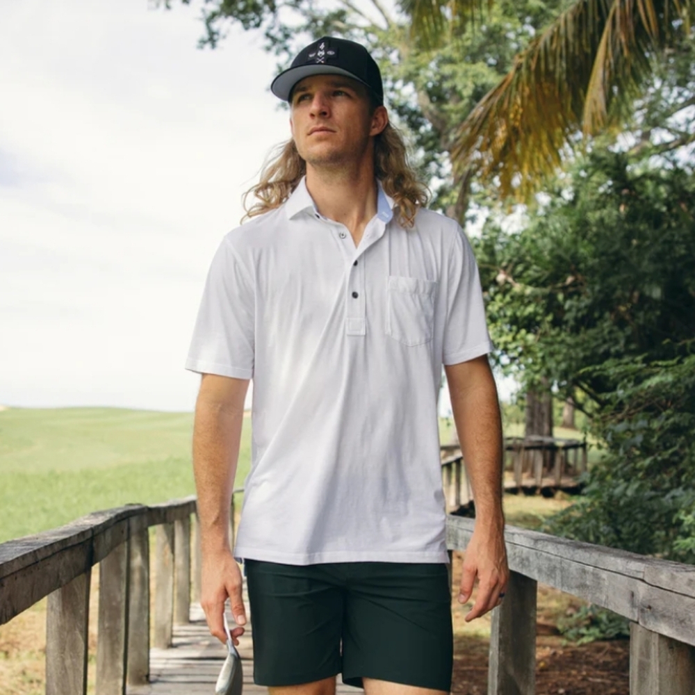 Greyson Men's Spirit White Polo Golf Shirt Shirt Size Large